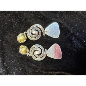 Vintage Taxco Sterling Story Earrings - Large Statement Dangle